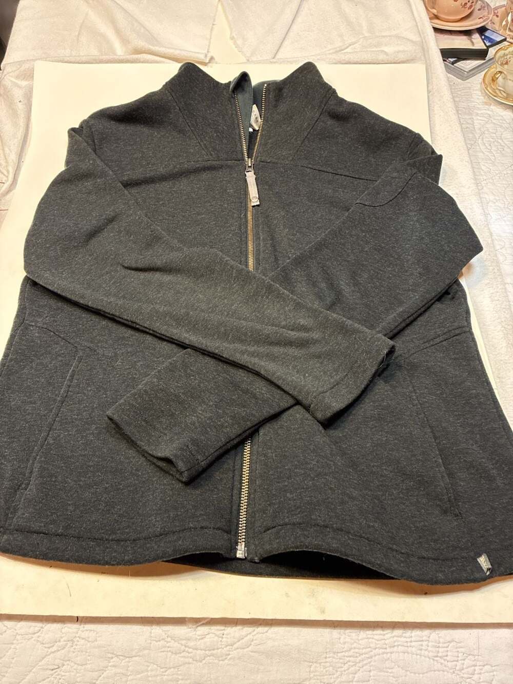REI Full Zip Jacket Size XL Charcoal Gray DriRelease Wool Fleece